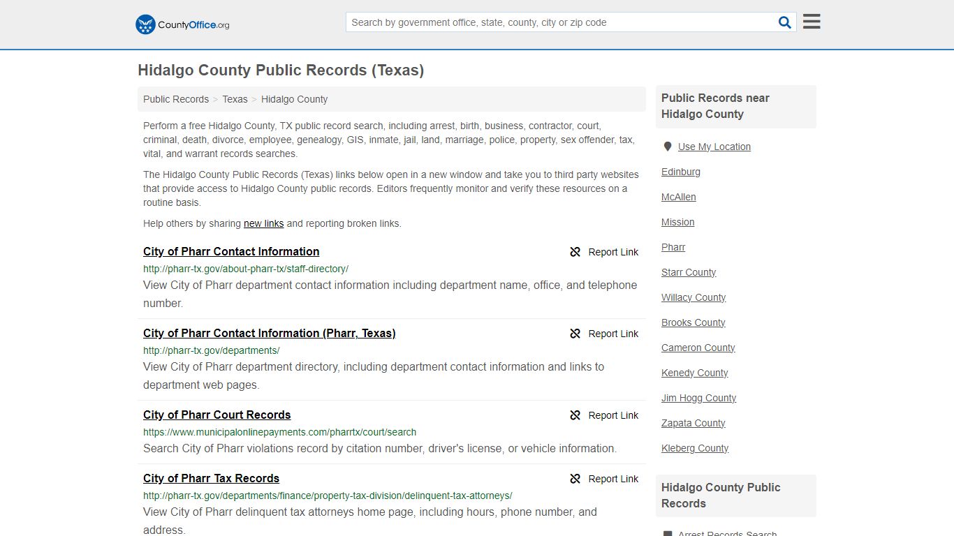 Hidalgo County Public Records (Texas) - County Office